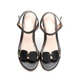 giày sandal nữ đế PU kem siêu nhẹ cao 5cm Hanatabi quai ngang hậu c bigsize (35-42) mã HNSDG5F1002