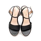 giày sandal nữ đế xuồng PU siêu nhẹ cao 7cm Hanatabi quai 1 xếp hậu c (35-39) mã HNSDX7F1055