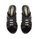 Dép cao gót nữ đế PU siêu nhẹ cao 9cm Hanatabi quai xương cá khóa đồng (35-39) mã HNDE9F689