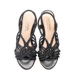 Giày sandal nữ đế xuồng PU siêu nhẹ cao 8cm Hanatabi quai đan hậu thun (35-39) mã HNSDX8F1127