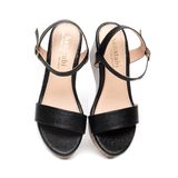 giày sandal nữ đế xuồng PU siêu nhẹ cao 9cm Hanatabi quai ngang hậu c (35-39) mã HNSDX9F1084