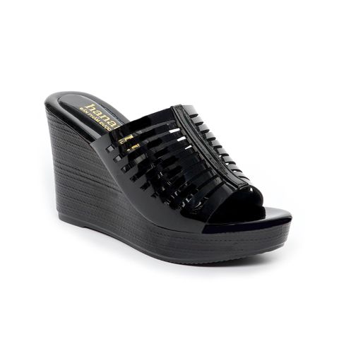 Dép nữ đế xuồng PU siêu nhẹ cao 9cm Hanatabi quai xương cá (35-39) mã HNDE9FX121