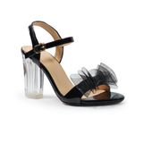 Sandal nữ quai nơ lưới gót mica cao 9cm hậu c mã HNSD9F497 ( Size 35 -> 39)