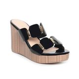 Dép nữ đế xuồng PU siêu nhẹ cao 9cm Hanatabi quai nhị (35-39) mã HNDE9F1016