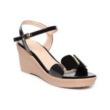 giày sandal nữ đế xuồng Pu siêu nhẹ cao 7cm Hanatabi quai ngang hậu c (35-39) mã HNSDX7F990