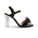 Sandal nữ quai nơ lưới gót mica cao 9cm hậu c mã HNSD9F497 ( Size 35 -> 39)