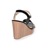 giày sandal nữ đế xuồng PU siêu nhẹ cao 9cm Hanatabi quai ngang hậu c (35-39) mã HNSDX9F1014