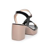 giày sandal nữ đế PU siêu nhẹ cao 7cm Hanatabi quai ngang hậu c (35-39) mã HNSDG7F1000