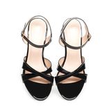 giày sandal nữ cao gót 7cm Hanatabi quai chéo hậu c đế TA cao cấp bigsize (35-41) mã HNSDG7F1010