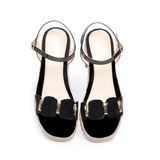 Sandal nữ Hanatabi quai ngang có khóa đế Pu siêu nhẹ cao 7cm hậu c mã HNSDG7F1000 (Size 35 -> 39)