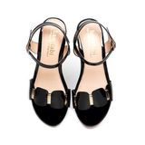 giày sandal nữ đế xuồng PU siêu nhẹ cao 9cm Hanatabi quai ngang hậu c (35-39) mã HNSDX9F1014