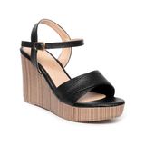 giày sandal nữ đế xuồng PU siêu nhẹ cao 9cm Hanatabi quai 2 xếp hậu c (35-39) mã HNSDX9F845