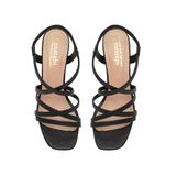 giày sandal nữ cao gót 5cm Hanatabi quai chéo mũi vuông hậu thun đế TA bigsize (35-41) mã HNSDT5F857