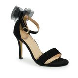 Sandal nữ gót nhọn cao 9cm hậu chụp nơ lưới mã HNSDG9F109 ( Size 35 -> 39)