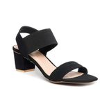 giày sandal nữ cao gót Hanatabi quai ngang mũi vuông hậu thun đế TA bigsize (35-41) mã HNSDG5F1068