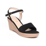 giày sandal nữ đế xuồng PU siêu nhẹ cao 7cm Hanatabi quai xếp hậu c (35-39) mã HNSDX7F1054