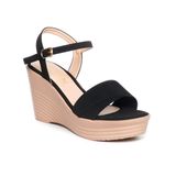 Giày sandal Nữ Đế Xuồng PU Siêu Nhẹ Cao 9cm Hanatabi Quai 1 Xếp Hậu C (35-39) Mã HNSDX8F1085