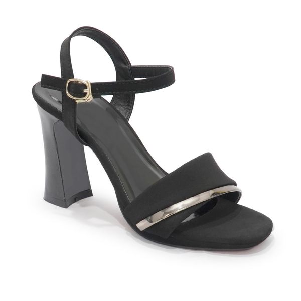 Sandal nữ quai xếp ly viền gót cao 10cm hậu c mã HNSDH12F86 ( Size 35 -> 39)