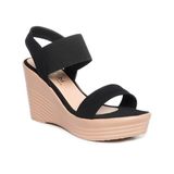 Giày sandal nữ đế xuồng PU siêu nhẹ cao 9cm Hanatabi quai ngang hậu thun (35-39) mã HNSDX9F1156