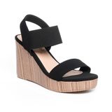 Giay Sandal Nữ Đế Xuồng PU Siêu Nhẹ Cao 9cm Hanatabi Quai Ngang Hậu Thun (35-39) Mã HNSDX9F1145