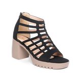 giày sandal nữ đế PU siêu nhẹ cao 7cm Hanatabi quai xương cá khóa kéo (35-39) mã HNSDG7F1149
