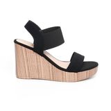 Giay Sandal Nữ Đế Xuồng PU Siêu Nhẹ Cao 9cm Hanatabi Quai Ngang Hậu Thun (35-39) Mã HNSDX9F1145