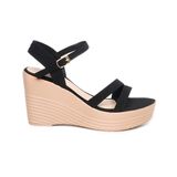 Giày Sandal Nữ Đế Xuồng PU Siêu Nhẹ Cao 9cm Hanatabi Quai Chéo Hậu C (35-39) Mã HNSDX9F1155