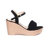 Giày sandal Nữ Đế Xuồng PU Siêu Nhẹ Cao 9cm Hanatabi Quai 1 Xếp Hậu C (35-39) Mã HNSDX8F1085