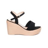 Giày Sandal Nữ Đế Xuồng PU Siêu Nhẹ Cao 9cm Hanatabi Quai 2 Xếp Hậu C (35-39) Mã HNSDX9F1083