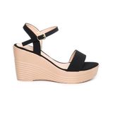 Giày Sandal Nữ Đế Xuồng PU Siêu Nhẹ Cao 9cm Hanatabi Quai Ngang Hậu C (35-39) Mã HNSDX9F956
