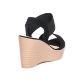 Giày sandal nữ đế xuồng PU siêu nhẹ cao 9cm Hanatabi quai ngang hậu thun (35-39) mã HNSDX9F1156