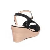 giày sandal nữ đế xuồng PU siêu nhẹ cao 7cm Hanatabi quai xếp hậu c (35-39) mã HNSDX7F1054