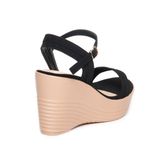 Giày Sandal Nữ Đế Xuồng PU Siêu Nhẹ Cao 9cm Hanatabi Quai Ngang Hậu C (35-39) Mã HNSDX9F1154