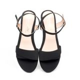 Giày sandal nữ đế PU kem siêu nhẹ cao 5cm Hanatabi quai ngang 1 xếp hậu c bigsize (35-42) mã HNSDG5F1139