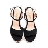Giày Sandal Nữ Đế Xuồng PU Siêu Nhẹ Cao 9cm Hanatabi Quai 2 Xếp Hậu C (35-39) Mã HNSDX9F1083