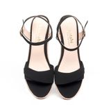 giày sandal nữ đế xuồng PU siêu nhẹ cao 7cm Hanatabi quai xếp hậu c (35-39) mã HNSDX7F1054