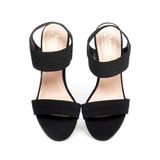 giày sandal nữ cao gót 7cm Hanatabi quai ngang hậu thun đế TA cao cấp bigsize (35-41) mã HNSDG7F1151