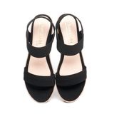 giày sandal nữ đế xuồng PU siêu nhẹ cao 7cm Hanatabi quai ngang hậu thun (35-39) mã HNSDX7F1088