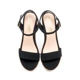 Giày Sandal Nữ Đế Xuồng PU Siêu Nhẹ Cao 9cm Hanatabi Quai Ngang Hậu C (35-39) Mã HNSDX9F1154