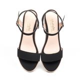 giày sandal nữ đế xuồng PU siêu nhẹ cao 7cm Hanatabi quai ngang hậu c (35-39) mã HNSDX7F1052