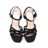 Giày sandal nữ cao gót 7cm Hanatabi quai đan mũi vuông hậu c đế TA bigsize (35-41) mã HNSDG7F1133