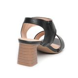 giày sandal nữ cao gót 5cm Hanatabi quai ngang khóa kéo đế TA bigsize (35-41) mã HNSDG5F1040