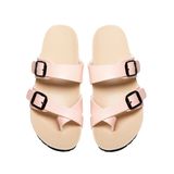 Dép nữ xỏ ngón Hanatabi 2 chéo có khóa đế trấu cao 3cm mã HNDE3F976 (Size 35 -> 39)