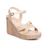 giày sandal nữ đế xuồng PU siêu nhẹ cao 9cm Hanatabi quai chéo hậu c (35-39) mã HNSDX9F988