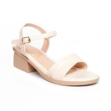 Giày sandal nữ đế PU kem siêu nhẹ cao 5cm Hanatabi quai ngang 2 xếp hậu c bigsize (35-42) mã HNSDG5F1140