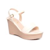 Giày sandal Nữ Đế Xuồng PU Siêu Nhẹ Cao 9cm Hanatabi Quai 1 Xếp Hậu C (35-39) Mã HNSDX8F1085