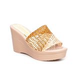 Dép nữ đế xuồng PU siêu nhẹ cao 9cm Hanatabi quai lưới (35-39) mã HNDE9F1158