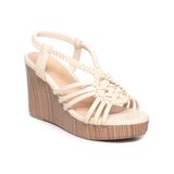 giày sandal nữ đế xuồng PU siêu nhẹ cao 9cm Hanatabi quai đan hậu thun (35-39) mã HNSDX9F1113