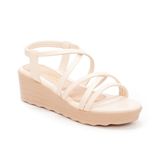 giày sandal nữ đế xuồng PU siêu nhẹ cao 5cm Hanatabi quai chéo hậu thun (35-40) mã HNSD5F940