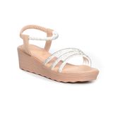 Giày Sandal Nữ Đế PU Siêu Nhẹ Cao 5cm Hanatabi Quai Ngang Hậu Thun (35-40) Mã HNSD5F1173